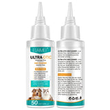 Pet ear cleaner bottle labeled 'ULTRA-OTIC' for dogs, cats, puppies, and kittens, 50ml size.